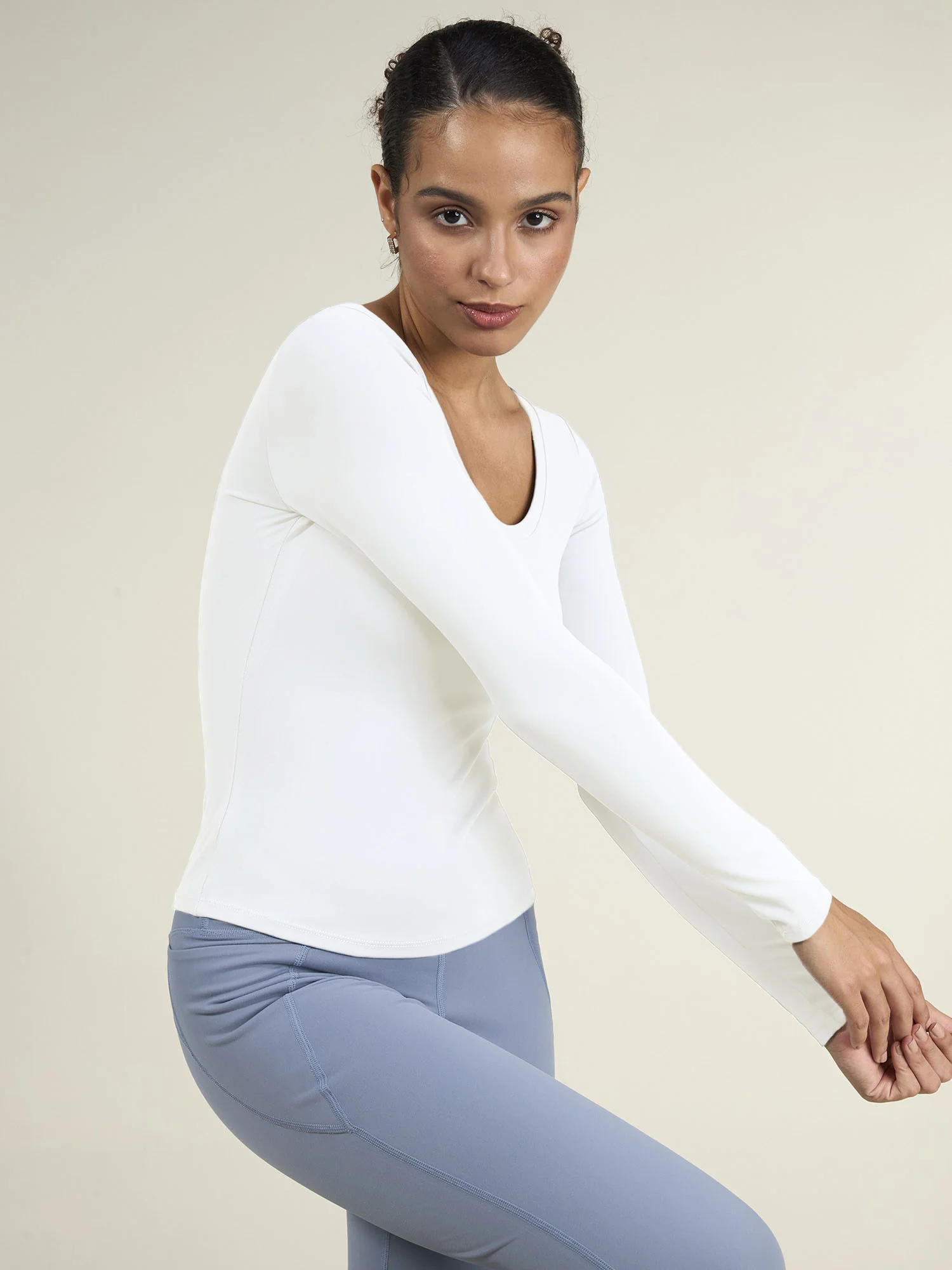 White Sculpt Scoop Top - Image 7