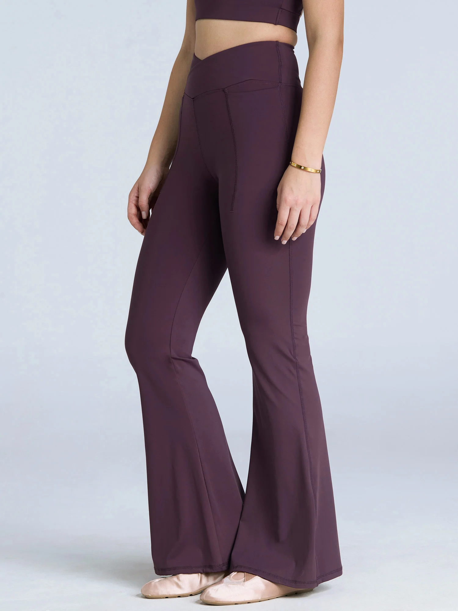 Wine Hourglass Flared Leggings - Image 17