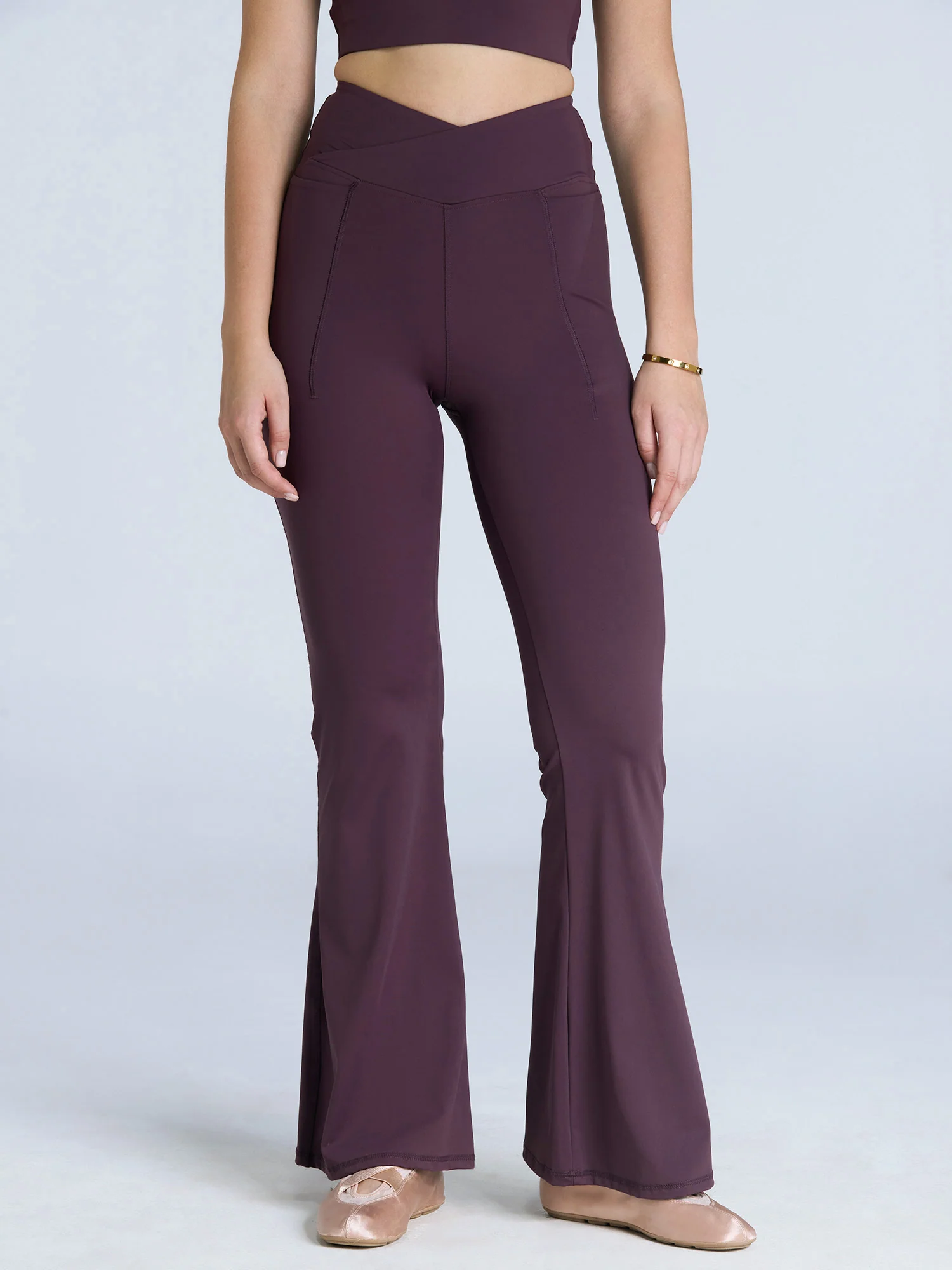 Wine Hourglass Flared Leggings - Image 18