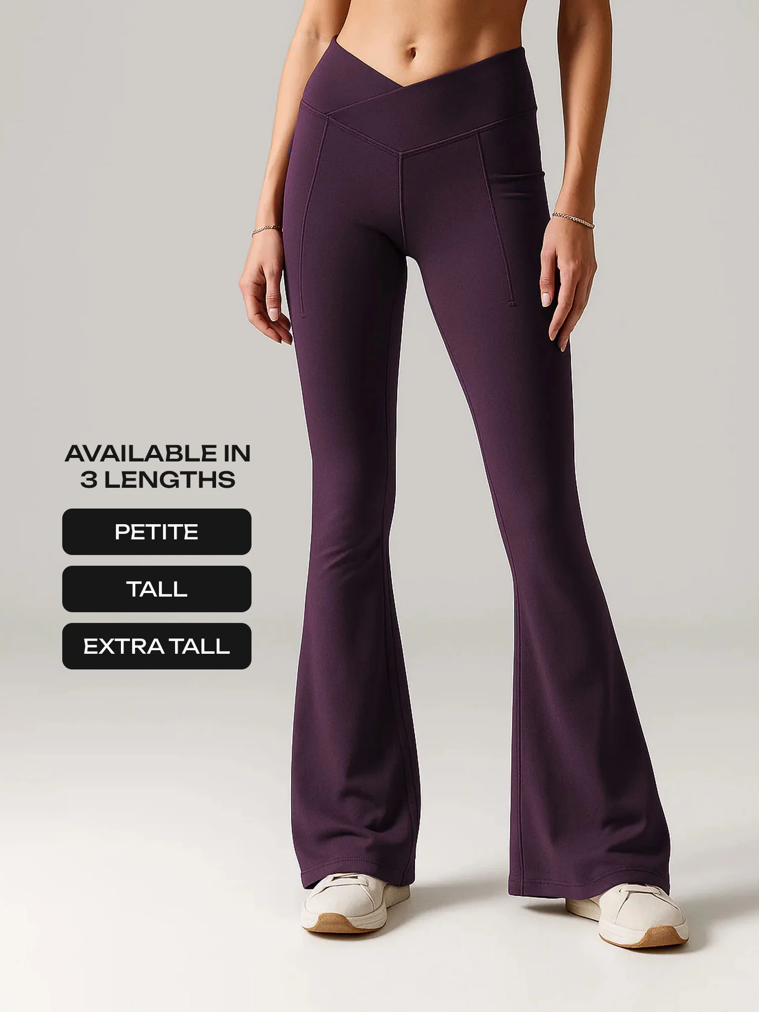 Wine Hourglass Flared Leggings - Image 20