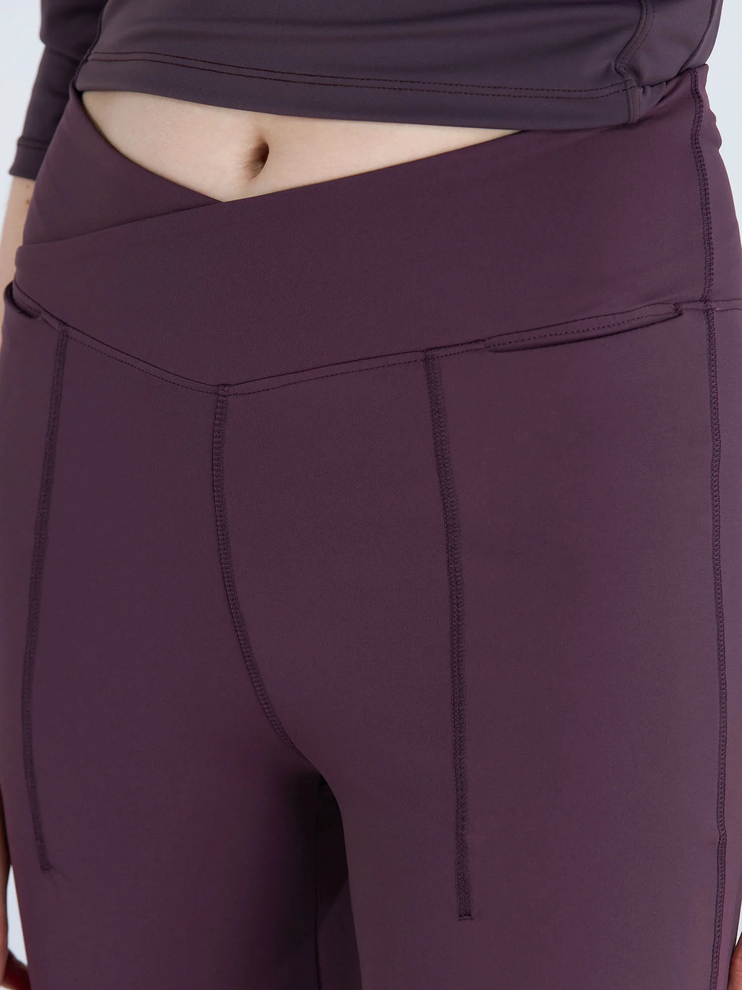 Wine Hourglass Flared Leggings - Image 29