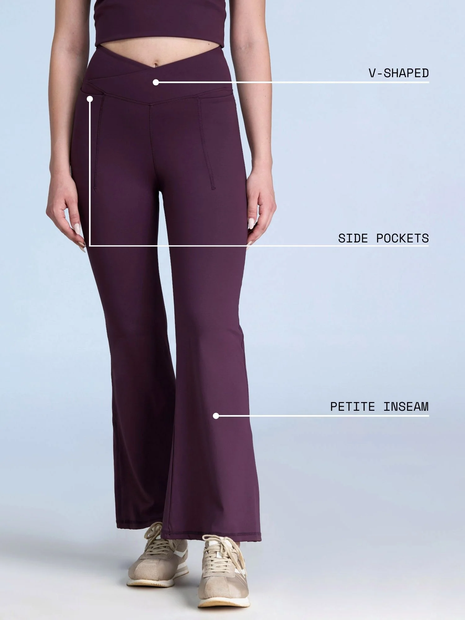 Wine Hourglass Flared Leggings - Image 5