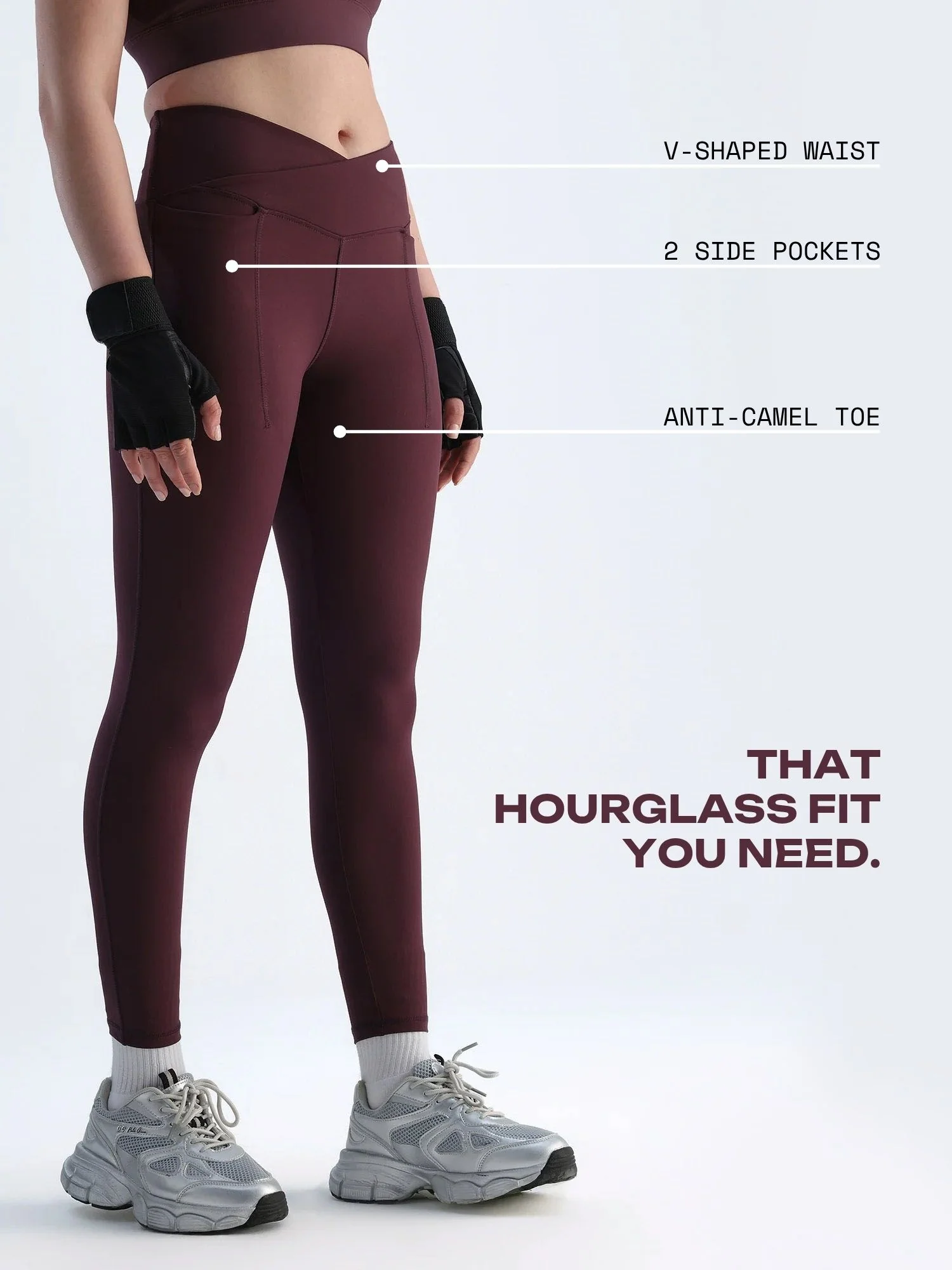 Wine Hourglass Snug Leggings - Image 3
