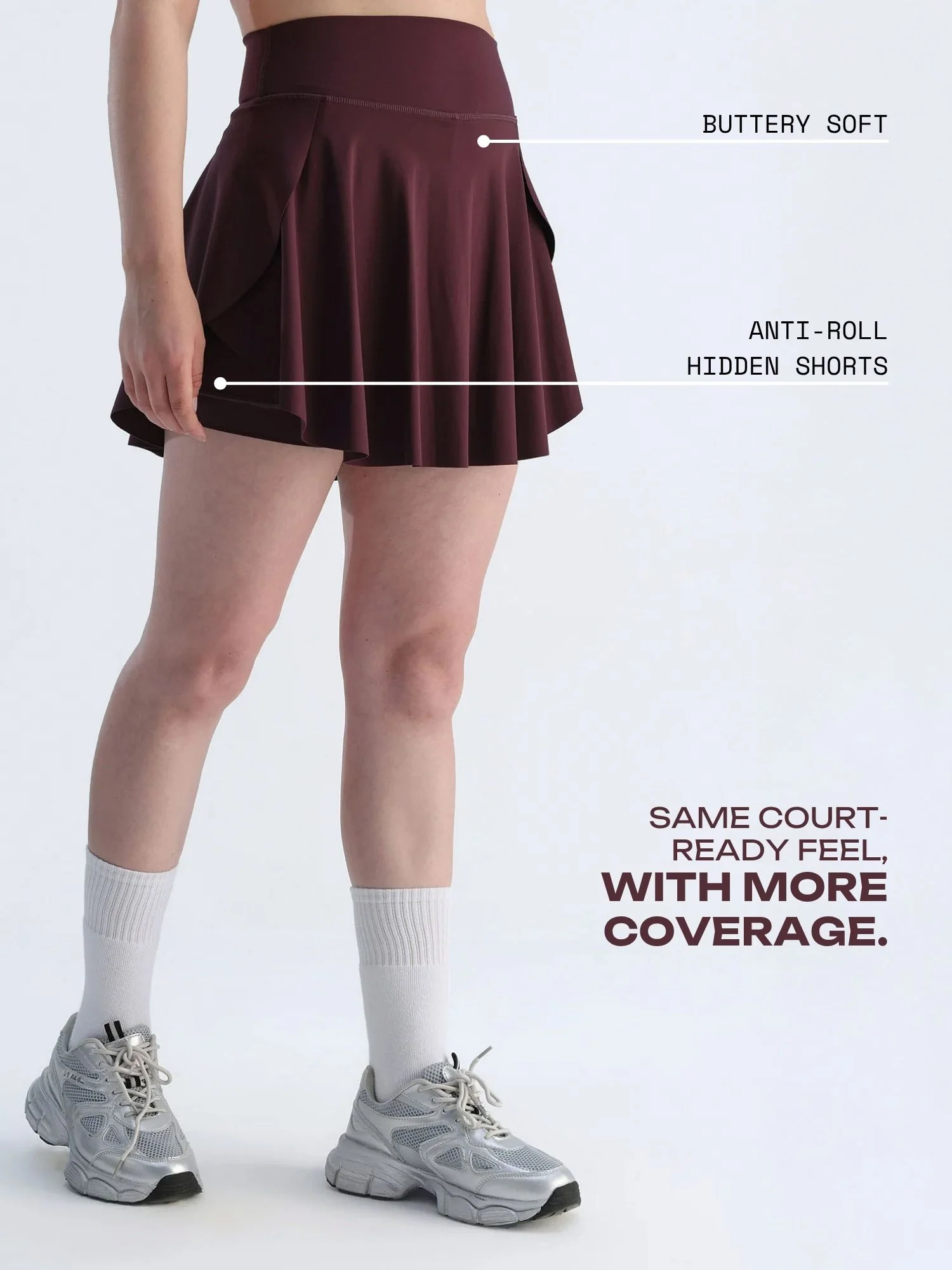 Wine Swirl Tennis Skorts - Longer - Image 4